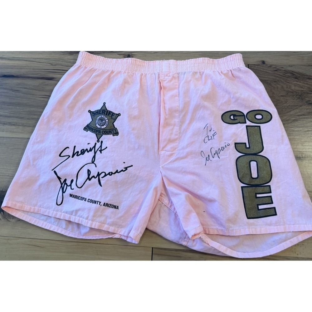 Vintage Maricopa County Sheriff Shorts Pink Go Joe Graphic Novelty Sz M Ironic